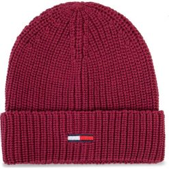 Czapka TOMMY JEANS - Tjw Basic Flag Rib Beanie AW0AW07223 VA2. Czerwone czapki męskie Tommy Jeans, bez wzorów, z bawełny. W wyprzedaży za 109,00 zł.