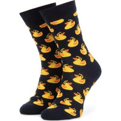 Skarpety Wysokie Unisex HAPPY SOCKS - RDU01-6500 Granatowy Kolorowy. Niebieskie skarpetki damskie Happy Socks, bez wzorów, z elastanu. Za 39,90 zł.