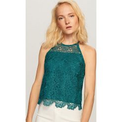 Bluzki, topy, tuniki: Koronkowy top – Khaki