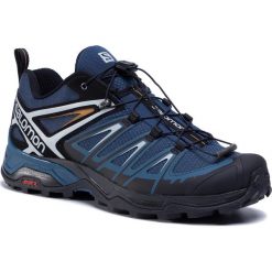 Trekkingi SALOMON - X Ultra 3 411399 27 M0 Dark Denim/Black/Cumin. Niebieskie trapery męskie Salomon, ze skóry ekologicznej, bez zapięcia. Za 549,00 zł.