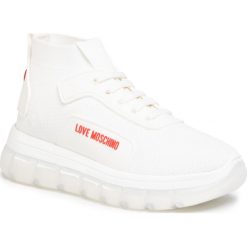 Sneakersy LOVE MOSCHINO - JA15165G0AJZ0100 Bianco. Białe półbuty damskie Love Moschino, z tworzywa sztucznego. W wyprzedaży za 759,00 zł.