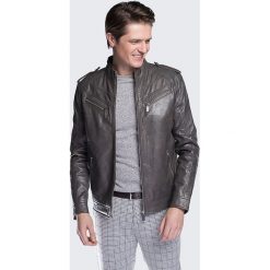Kurtka męska. Szare kurtki męskie Wittchen, xl, bez wzorów, ze skóry, eleganckie, bez kaptura. W wyprzedaży za 835,90 zł.