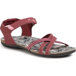Sandały ELBRUS - Lavera Windsor Wine/Dark Grey. Czerwone klapki damskie ELBRUS, bez wzorów, ze skóry ekologicznej, bez obcasa. W wyprzedaży za 159,00 zł.