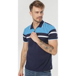 Granatowo-Niebieska Koszulka Talonella. Niebieskie koszulki męskie Born2be, xl, bez wzorów, bez kołnierzyka, bez rękawów. W wyprzedaży za 39,99 zł.