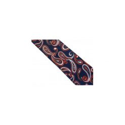 Granatowy krawat męski w pomarańczowy paisley C14. Pomarańczowe krawaty męskie Modini Moda Męska, na co dzień, bez wzorów, z tkaniny, casualowe. Za 49,50 zł.