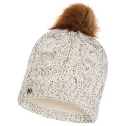 Czapka w kolorze kremowym. Białe czapki damskie Buff, z materiału. W wyprzedaży za 109,95 zł.