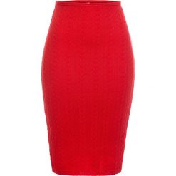 Spódnica dzianinowa bonprix truskawkowy. Czerwone spódniczki damskie bonprix, z dzianiny, midi. Za 109,99 zł.