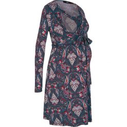 Sukienka ciążowa i do karmienia bonprix ciemnoniebieski "paisley". Niebieskie sukienki damskie bonprix, bez wzorów, z materiału, bez kołnierzyka, moda ciążowa, bez rękawów. Za 109,99 zł.