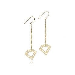 Kolczyki damskie: KOLCZYKI DIAMOND CHAIN EARRINGS – ZŁOTE
