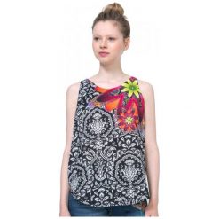 Desigual Top Damski Nuria L Wielokolorowy. Szare topy damskie Desigual, l. W wyprzedaży za 139,00 zł.