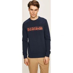 Napapijri - Bluza. Niebieskie bluzy męskie Napapijri, s, z nadrukiem, z elastanu, z okrągłym kołnierzem, bez rękawów, bez kaptura. Za 389,90 zł.