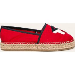 Tommy Hilfiger - Espadryle. Niebieskie espadryle damskie TOMMY HILFIGER, bez wzorów, z gumy, bez obcasa, na obcasie. W wyprzedaży za 189,90 zł.