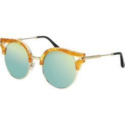 Okulary przeciwsłoneczne damskie: Voodoo Vixen Round Amber Clubmaster Glasses Okulary przeciwsłoneczne żółto-pomarańczowy (Apricot)