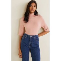 Mango - Top. Różowe bluzki z odkrytymi ramionami marki Mango, s, z elastanu. Za 79,90 zł.