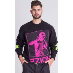 SWETER KRAZI DIESEL. Czarne swetry męskie Diesel, xl, z aplikacjami, z wełny, z okrągłym kołnierzem. Za 584,50 zł.