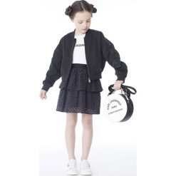 Karl Lagerfeld - Kurtka bomber dziecięca 156-162 cm. Czarne kurtki dziewczęce KARL LAGERFELD, bez wzorów, z elastanu, krótkie, bez kaptura. Za 689,90 zł.