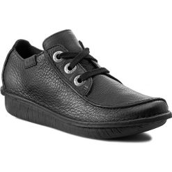 Półbuty CLARKS - Funny Dream 203066394 Black Leather. Czarne półbuty damskie Clarks, bez wzorów, ze skóry, bez obcasa, na płaskiej podeszwie, bez zapięcia. W wyprzedaży za 279,00 zł.