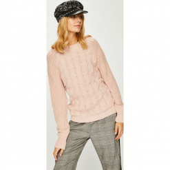 Answear - Sweter. Szare swetry klasyczne damskie ANSWEAR, m, z dzianiny, z okrągłym kołnierzem. Za 169,90 zł.
