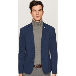 Marynarki męskie: Melanżowa marynarka slim fit – Granatowy