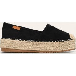 Answear - Espadryle Jessy Ross. Czarne espadryle damskie ANSWEAR, bez wzorów, z materiału, bez obcasa, na obcasie. W wyprzedaży za 89,90 zł.