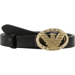 Emporio Armani Pasek nero. Czarne paski damskie Emporio Armani, w paski, z materiału. Za 459,00 zł.