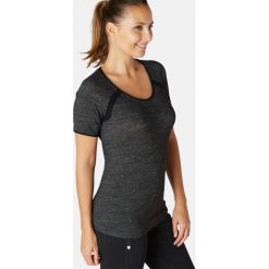 Koszulka krótki rękaw Gym & Pilates 530 damska. Szare t-shirty damskie NYAMBA, xl, bez wzorów, z elastanu, bez kołnierzyka, z krótkim rękawem, krótkie, bez kaptura, na jogę i pilates. Za 64,99 zł.