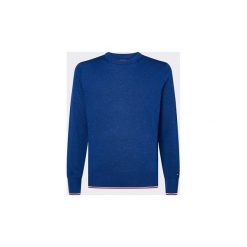 Swetry Tommy Hilfiger MW0MW11671 MOULINE CREW. Niebieskie swetry męskie TOMMY HILFIGER, m, bez wzorów, bez kołnierzyka, bez kaptura. Za 407,22 zł.