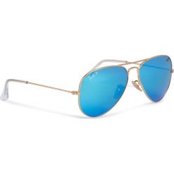 Okulary przeciwsłoneczne RAY-BAN - Aviator 0RB3025 112/4L Gold/Blue. Żółte okulary przeciwsłoneczne męskie Ray-Ban, z tworzywa sztucznego. W wyprzedaży za 549,00 zł.