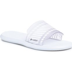 Klapki RIDER - R1 Slide Fem 82811 White/Clear 22452. Szare klapki damskie Rider, bez wzorów, z tworzywa sztucznego, bez obcasa. Za 89,00 zł.