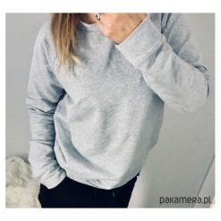 Bluza szara damska. Szare bluzy damskie Pakamera, bez wzorów, z bawełny, bez rękawów, bez kaptura. Za 105,00 zł.