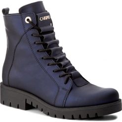 Botki CARINII - B4051 K54-000-POL-C52. Niebieskie buty zimowe damskie Carinii, ze skóry, na obcasie. W wyprzedaży za 269,00 zł.