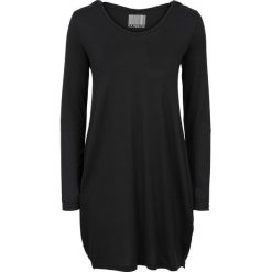 Sukienka shirtowa z kapturem bonprix czarny. Czarne sukienki damskie bonprix, bez wzorów, z kapturem, bez rękawów. Za 89,99 zł.
