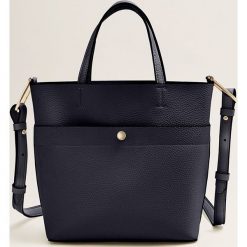 Mango - Torebka Mistik. Czarne shopper bag damskie Mango, w paski, z materiału, do ręki, średnie. Za 69,90 zł.