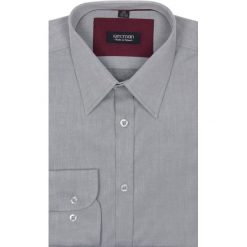Koszule męskie na spinki: koszula verson 1703 długi rękaw slim fit szary