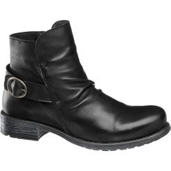 Botki damskie 5th Avenue czarne. Czarne botki damskie na obcasie marki 5th Avenue, z materiału. Za 239,90 zł.