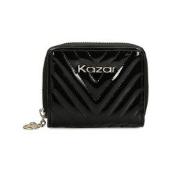 Portfele damskie: Skórzany portfel w kolorze czarnym – (S)11 x (W)9 cm