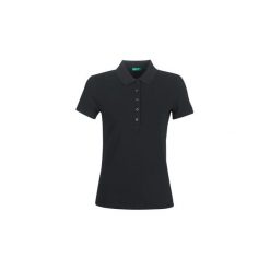 Koszulki polo z krótkim rękawem Benetton MONNIKHA. Czarne koszulki damskie Benetton, s, bez wzorów, z krótkim rękawem. Za 109,00 zł.