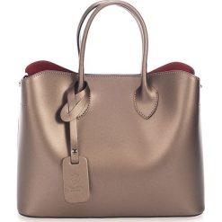 Torebki klasyczne damskie: Skórzana torebka w kolorze miedzianym – 32 x 14 x 25 cm