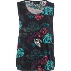 Top bawełniany z nadrukiem bonprix czarny z nadrukiem. Czarne topy damskie bonprix, z nadrukiem, z bawełny. Za 34,99 zł.