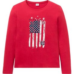 Shirt z długim rękawem bonprix czerwony z nadrukiem. Czerwone koszulki męskie bonprix, s, z nadrukiem, bez kołnierzyka, z długim rękawem, długie. Za 39,99 zł.