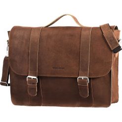 Skórzana torba męska BRODRENE BL11XL jasnobrązowa - j. brązowy. Pomarańczowe torby męskie skórzane Brødrene, w paski, ze skóry, eleganckie. Za 375,00 zł.