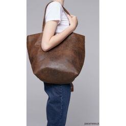 Zamszowa torba - shopper mild. Szare shopper bag damskie Pakamera, z bawełny, na ramię, zamszowe. Za 139,00 zł.