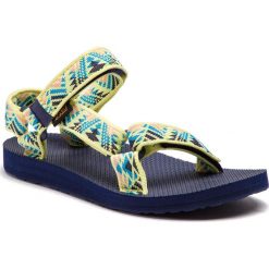 Sandały TEVA - Original Universal 1003987 Boomerang Limelight. Żółte klapki damskie Teva, bez wzorów, z tworzywa sztucznego, bez obcasa. W wyprzedaży za 139,00 zł.