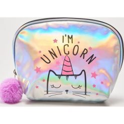 Holograficzna kosmetyczka Unicorn - Wielobarwn. Szare kosmetyczki damskie marki House. Za 25,99 zł.