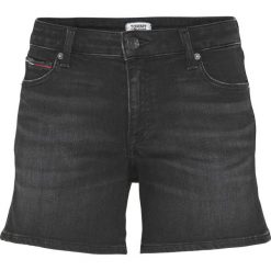 Szorty jeansowe Tommy Jeans Denim DW0DW08209. Czarne szorty damskie Tommy Jeans, bez wzorów, z elastanu. Za 299,00 zł.