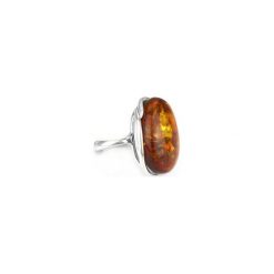 InspiRING Bursztyn Koniakowy srebro. Pomarańczowe pierścionki damskie Brazi druse jewelry, z bursztynem, srebrne. Za 315,00 zł.