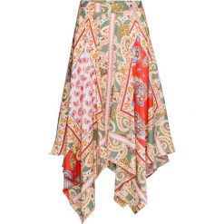 Spódnica satynowa bonprix zielony pastelowy "paisley". Zielone spódniczki damskie bonprix, bez wzorów, z satyny, asymetryczne. Za 54,99 zł.