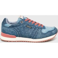 Pepe Jeans - Buty. Niebieskie buty sportowe damskie Pepe Jeans, bez wzorów, z jeansu, sportowe. W wyprzedaży za 199,90 zł.