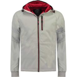 Kurtka softshellowa "Taladin" w kolorze jasnoszarym. Szare bluzy męskie xl, z polaru, z kapturem. W wyprzedaży za 159,95 zł.