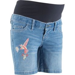 Szorty dżinsowe ciążowe bonprix niebieski bleached. Niebieskie jeansy damskie bonprix, z jeansu. Za 109,99 zł.